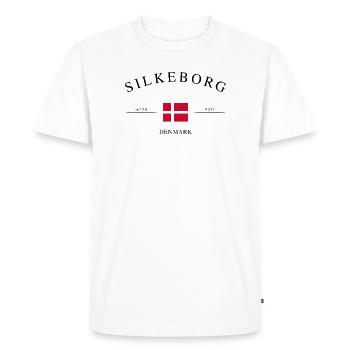 Silkeborg, Danemark – Souvenir et cadeau de Noël - T-shirt Premium bio Homme - blanc - Devant - Nico (187cm)