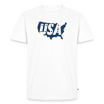United States Map with Stars - Men's Premium Organic T-Shirt - white - Front - Nico (187cm)
