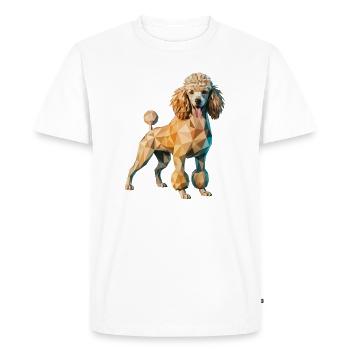 Poodle - Cool Low Poly Logo - Men's Premium Organic T-Shirt - white - Front - Nico (187cm)