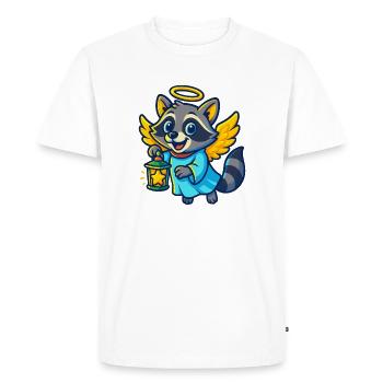 Conception de Noël Angel Raccoon - T-shirt Premium bio Homme - blanc - Devant - Nico (187cm)