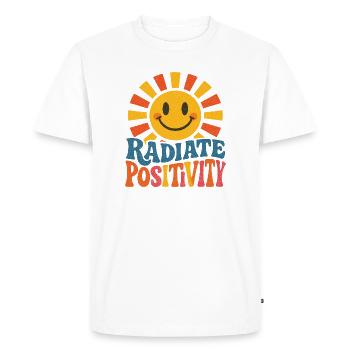 Sunburst rayonne de positivité - T-shirt Premium bio Homme - blanc - Devant - Nico (187cm)