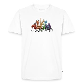 Toutes les couleurs comptent ! Animaux arc-en-ciel pour la diversité - T-shirt Premium bio Homme - blanc - Devant - Nico (187cm)