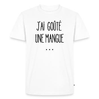 I tasted a mango - Men's Premium Organic T-Shirt - white - Front - Nico (187cm)