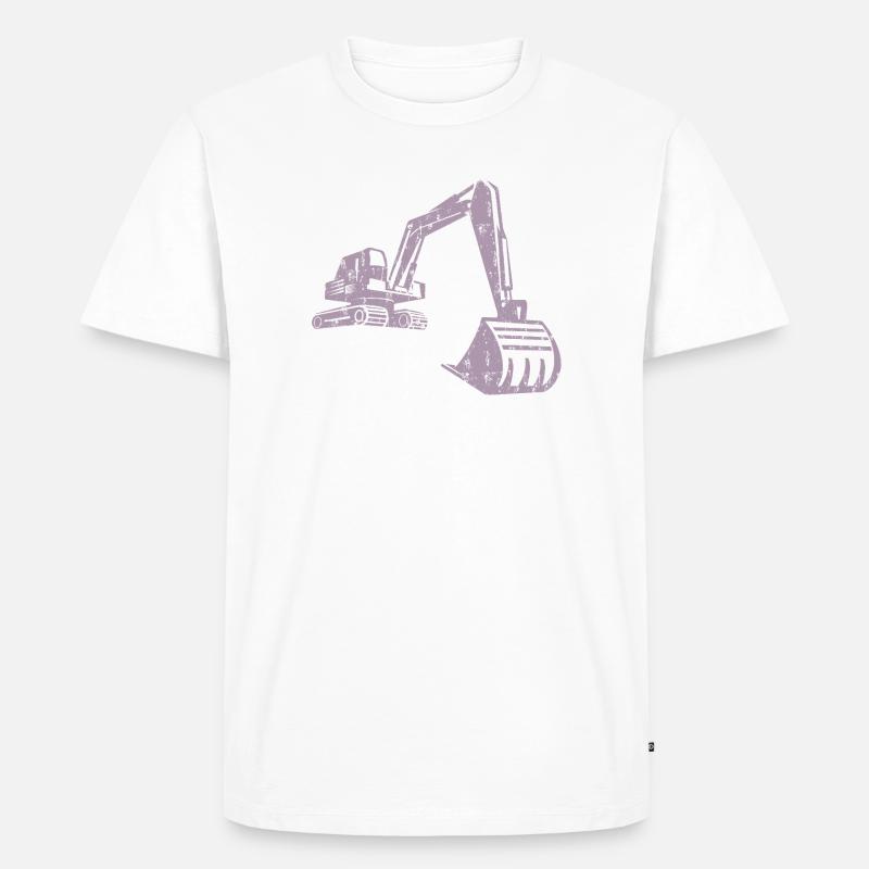 Bagger Silhouette Bauarbeiter Grunge Design - Männer Premium Bio T-Shirt - Weiß