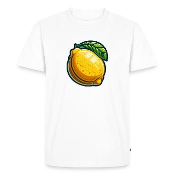 Citron Cartoon Éclat Jaune - T-shirt Premium bio Homme - blanc - Devant - Nico (187cm)