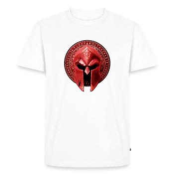 Spartan Helmet Gladiator Red - Men's Premium Organic T-Shirt - white - Front - Nico (187cm)