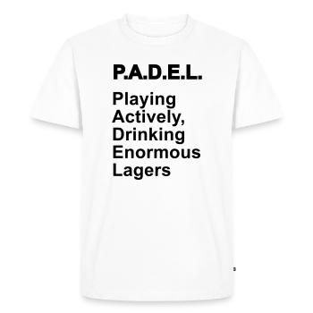 The meaning of padel - Men's Premium Organic T-Shirt - white - Front - Nico (187cm)