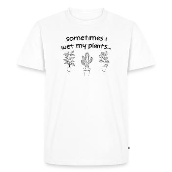 Je mouille mes plantes - T-shirt Premium bio Homme - blanc - Devant - Nico (187cm)
