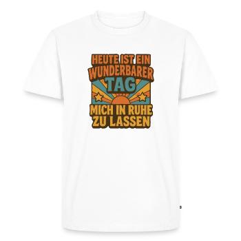 Une belle journée pour me laisser tranquille Rétro - T-shirt Premium bio Homme - blanc - Devant - Nico (187cm)