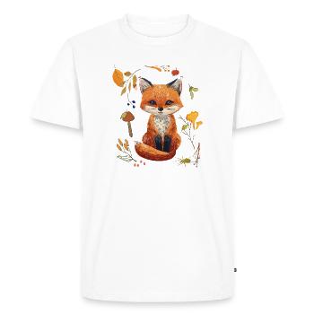 Renard dans la forêt - T-shirt Premium bio Homme - blanc - Devant - Nico (187cm)