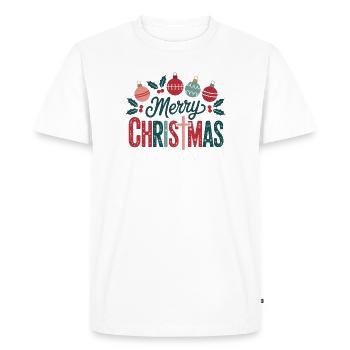Merry Christmas Ornament Graphics - Men's Premium Organic T-Shirt - white - Front - Nico (187cm)