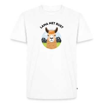 Funny llama cartoon – Llama alone - Men's Premium Organic T-Shirt - white - Front - Nico (187cm)