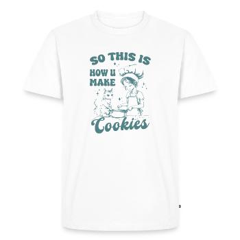 Voici donc comment vous faites des cookies - T-shirt Premium bio Homme - blanc - Devant - Nico (187cm)
