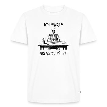 I'll wait until it's quiet - skeleton - Men's Premium Organic T-Shirt - white - Front - Nico (187cm)