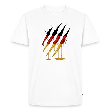 Griffe Allemagne Drapeau Scratch Trace - T-shirt Premium bio Homme - blanc - Devant - Nico (187cm)