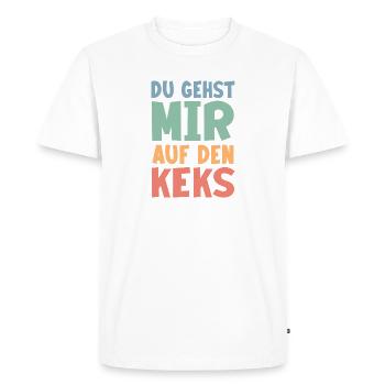 Ich glaub, ich spinne – Lustiges Sprüche T-Shirt - Men's Premium Organic T-Shirt - white - Front - Nico (187cm)