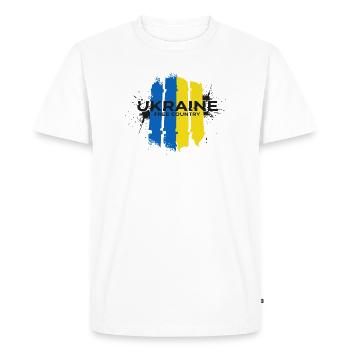 L’Ukraine Pays Libre Drapeau Art - T-shirt Premium bio Homme - blanc - Devant - Nico (187cm)