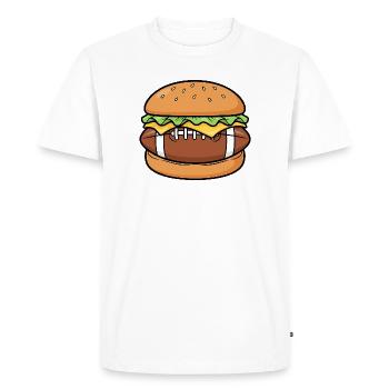 Football fast-food dessin animé humour - T-shirt Premium bio Homme - blanc - Devant - Nico (187cm)