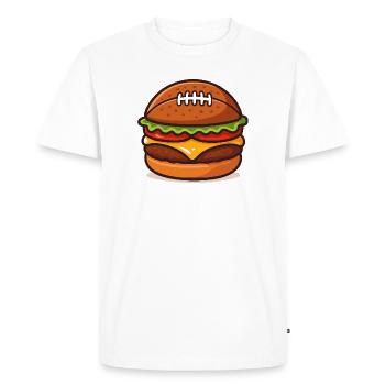 Football fast-food dessin animé humour - T-shirt Premium bio Homme - blanc - Devant - Nico (187cm)