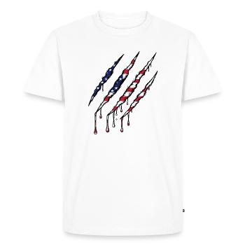 Scratch USA Flag Scratch Trace - T-shirt Premium bio Homme - blanc - Devant - Nico (187cm)