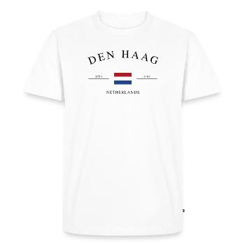 La Haye, Pays-Bas – Souvenir et cadeau de Noël - T-shirt Premium bio Homme - blanc - Devant - Nico (187cm)