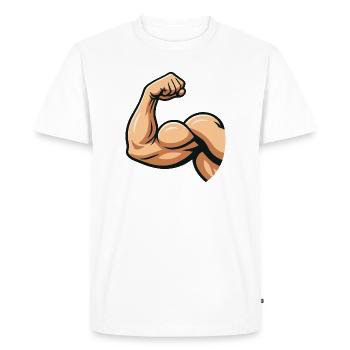 Illustration de biceps forts - T-shirt Premium bio Homme - blanc - Devant - Nico (187cm)
