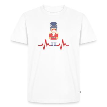 Nutcracker Christmas Heartbeat - Men's Premium Organic T-Shirt - white - Front - Nico (187cm)