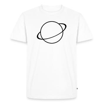 Icône de Saturne - Symbole de la planète - T-shirt Premium bio Homme - blanc - Devant - Nico (187cm)