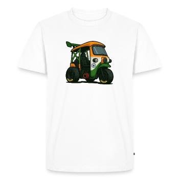 India Tuk-Tuk – Édition Street Race - T-shirt Premium bio Homme - blanc - Devant - Nico (187cm)