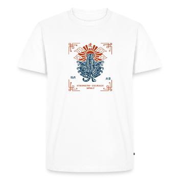 illustration japonaise du tigre - T-shirt Premium bio Homme - blanc - Devant - Nico (187cm)