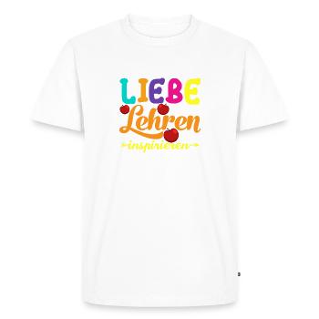 Love Teaching Inspire – Teacher Gift Design - Men's Premium Organic T-Shirt - white - Front - Nico (187cm)