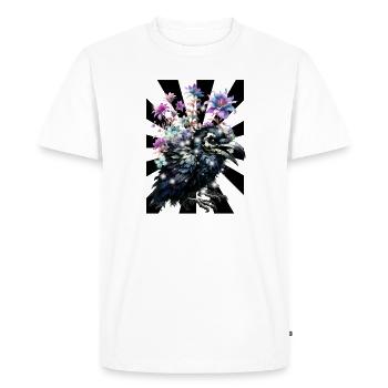 Halloween Flowers Crow Raven - Men's Premium Organic T-Shirt - white - Front - Nico (187cm)