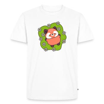 Happy Panda on Daisy Meadow - Men's Premium Organic T-Shirt - white - Front - Nico (187cm)
