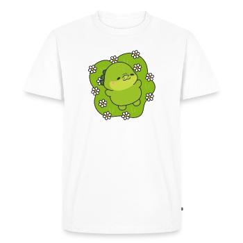 Petite Créature Verte Floral - T-shirt Premium bio Homme - blanc - Devant - Nico (187cm)