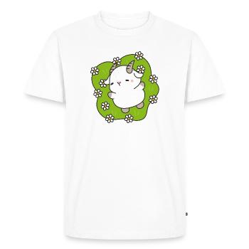 Agneau Kawaii Marguerites - T-shirt Premium bio Homme - blanc - Devant - Nico (187cm)