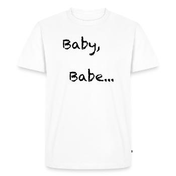 Babe, Baby… Flirt alert! - Men's Premium Organic T-Shirt - white - Front - Nico (187cm)