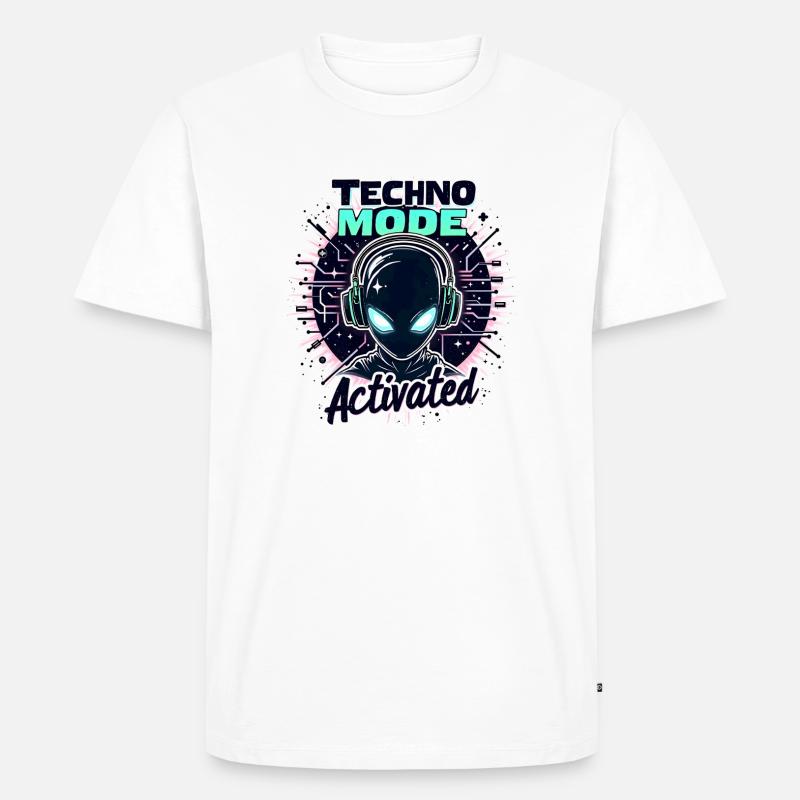 Techno Mode Activated – Rave Musik - Männer Premium Bio T-Shirt - Weiß
