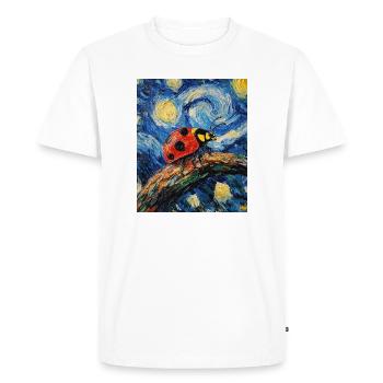 Coccinelle Van Gogh Style Nuit étoilée - T-shirt Premium bio Homme - blanc - Devant - Nico (187cm)