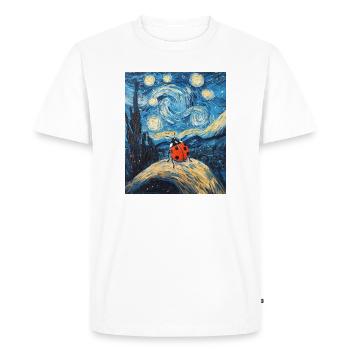 Coccinelle Van Gogh Style Nuit étoilée - T-shirt Premium bio Homme - blanc - Devant - Nico (187cm)