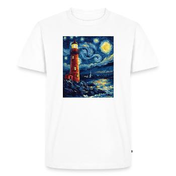 Phare Mer Baltique Mer Nord Plage Nord - T-shirt Premium bio Homme - blanc - Devant - Nico (187cm)