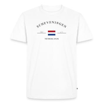 Scheveningen Netherlands Holiday Souvenir Gift - Men's Premium Organic T-Shirt - white - Front - Nico (187cm)
