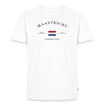 Maastricht Netherlands Holiday Souvenir & Gift - Men's Premium Organic T-Shirt - white - Front - Nico (187cm)