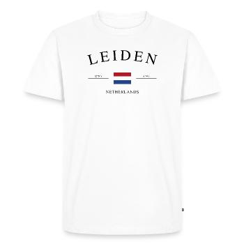 Leiden Netherlands – Holiday Souvenir & Gift - Men's Premium Organic T-Shirt - white - Front - Nico (187cm)