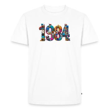 1984 – Abitur, birth or marriage - Men's Premium Organic T-Shirt - white - Front - Nico (187cm)