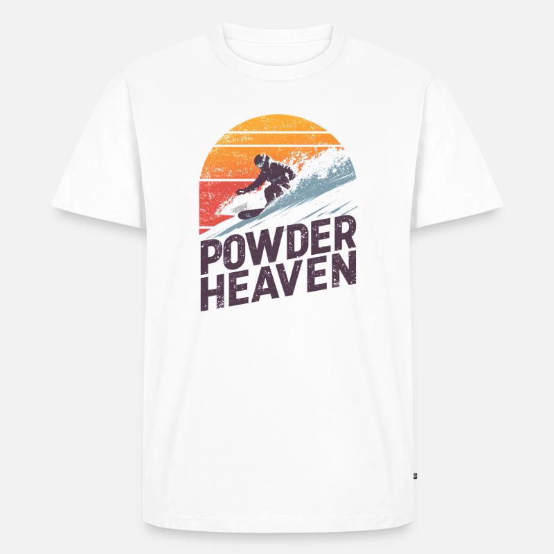 Freeride Snowboard Retro Sunset - Männer Premium Bio T-Shirt - Weiß