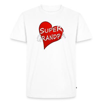 SUPER GRANDPA - Men's Premium Organic T-Shirt - white - Front - Nico (187cm)