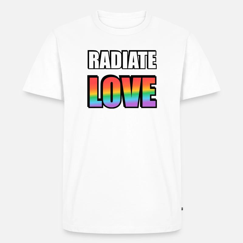 Strahlen Sie Liebe Regenbogen aus - Männer Premium Bio T-Shirt - Weiß