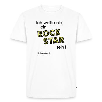 Rock Star - Men's Premium Organic T-Shirt - white - Front - Nico (187cm)