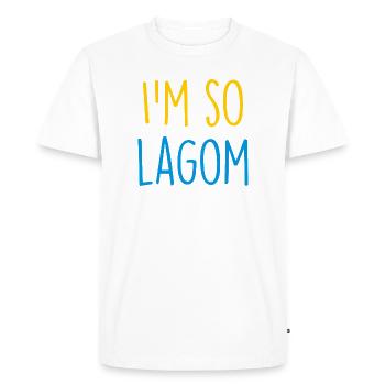 Lagom Sverige Suède - T-shirt Premium bio Homme - blanc - Devant - Nico (187cm)
