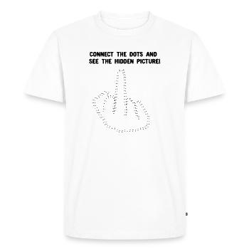Connect the dots - Middle finger - T-shirt Premium bio Homme - blanc - Devant - Nico (187cm)